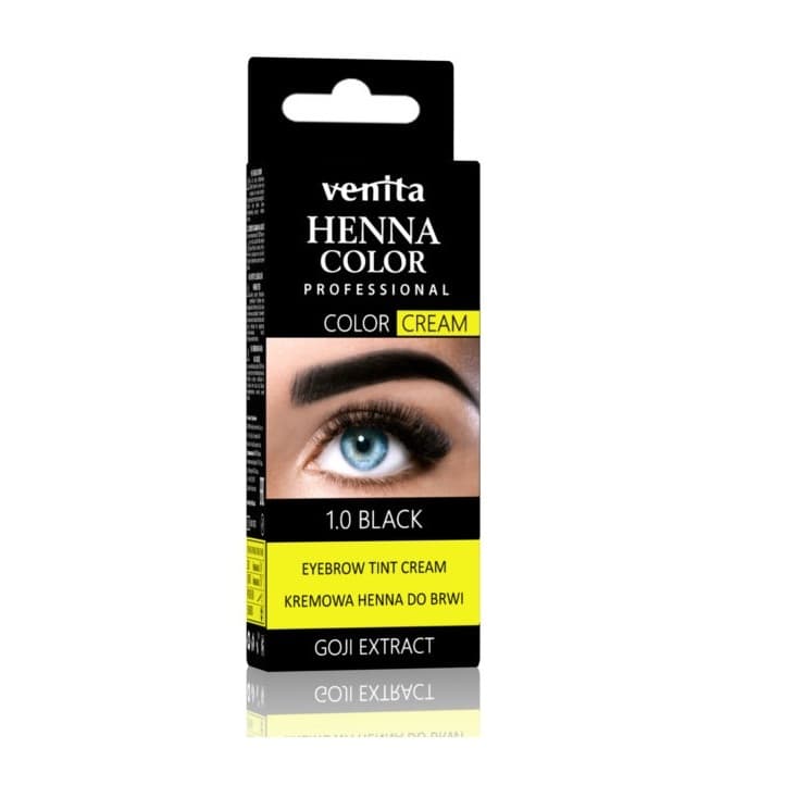 Henna Color Cream Henna do brwi w kremie z goji - 1.0 BLACK