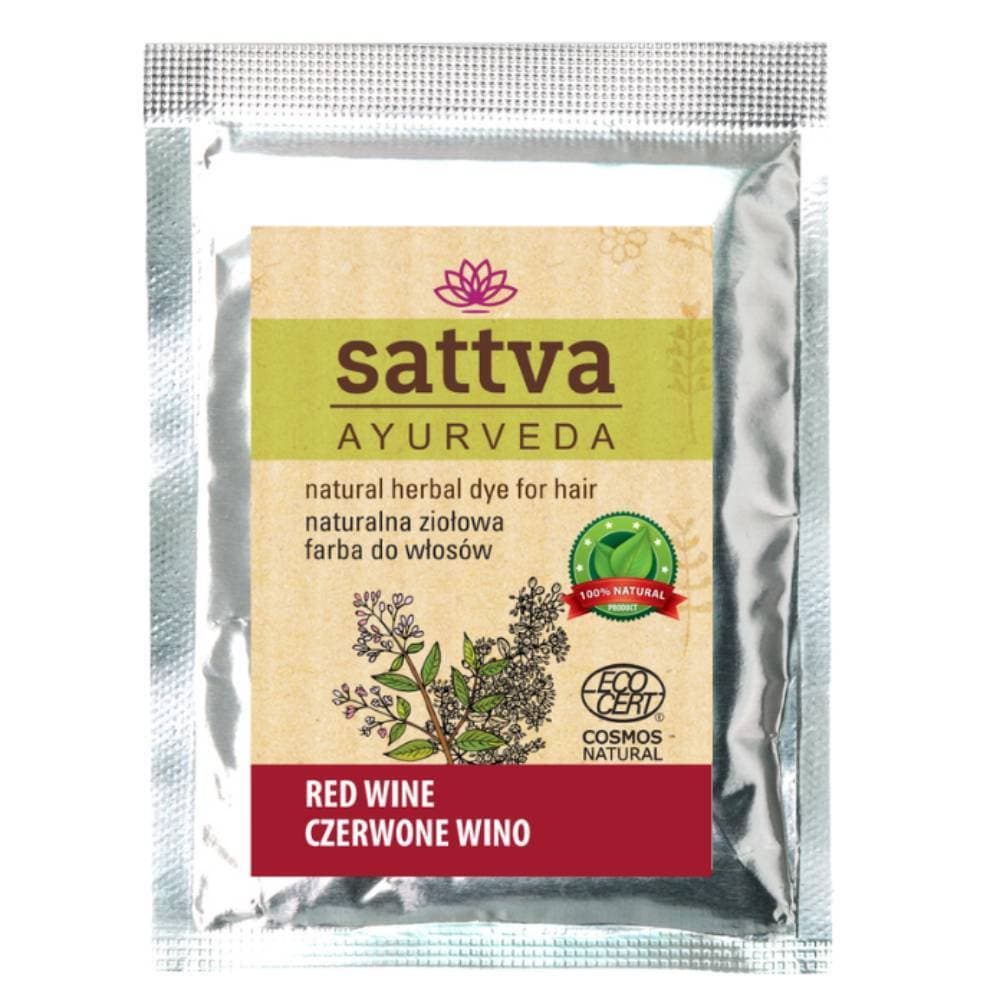 Sattva Natural Herbal Dye for Hair naturalna ziołowa farba do włosów Red Wine