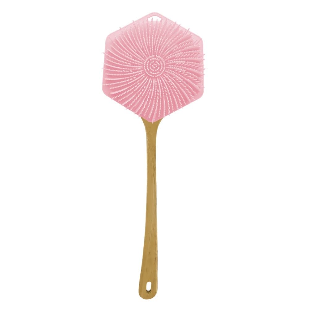 Bubble Burst 3w1 silikonowa myjka i masażer do ciała skóry głowy i pleców Pink