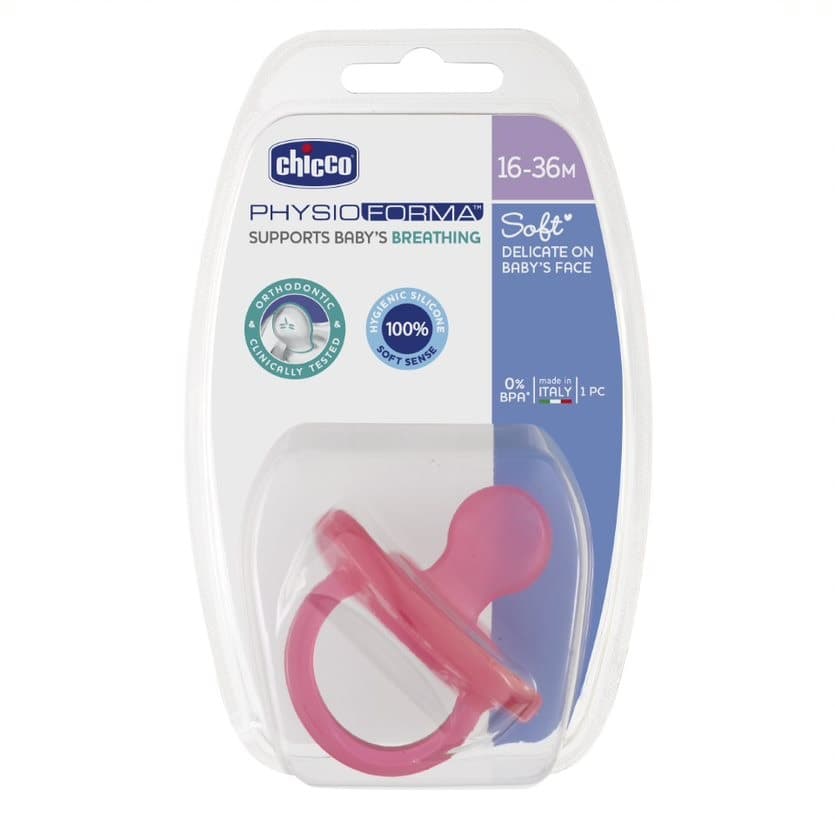 PhysioForma smoczek silikonowy uspokajający Soft dla dzieci 16-36m Różowy