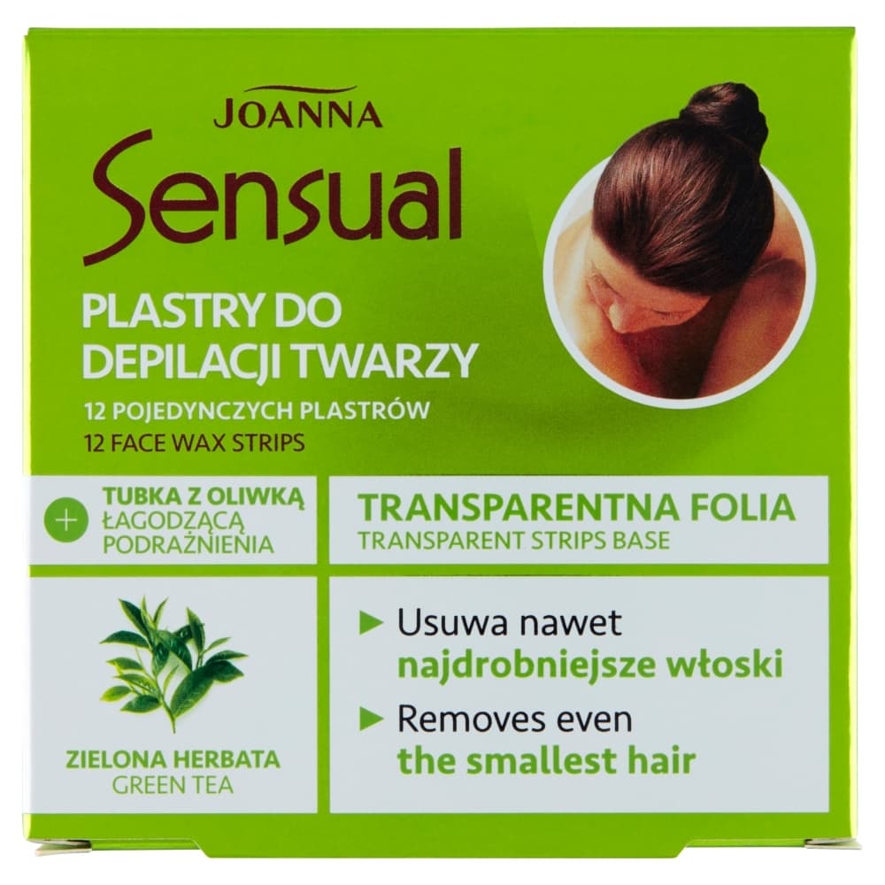 Sensual Plastry Do Depilacji Twarzy Zielona Herbata + Oliwka