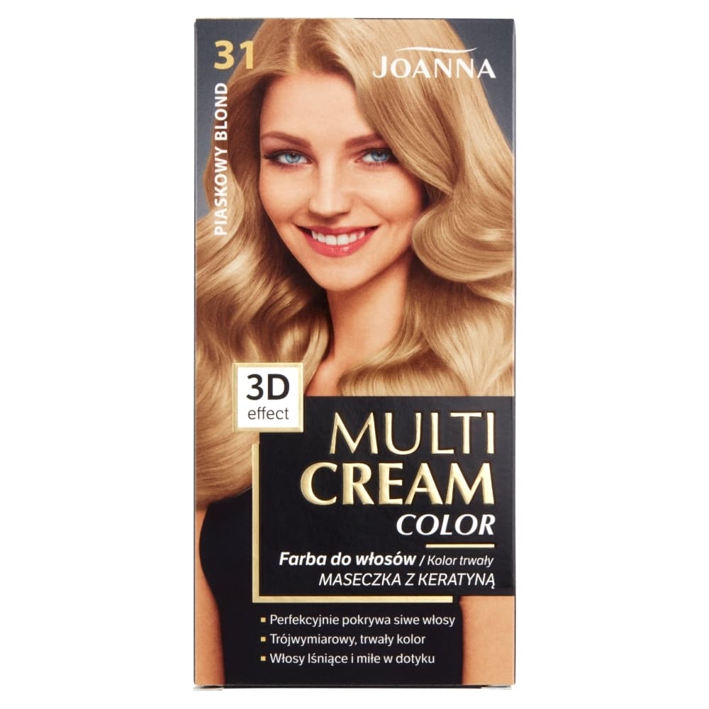 Multi Cream Color Efekt 3D Trwała Farba Do Włosów 31 Piaskowy Blond
