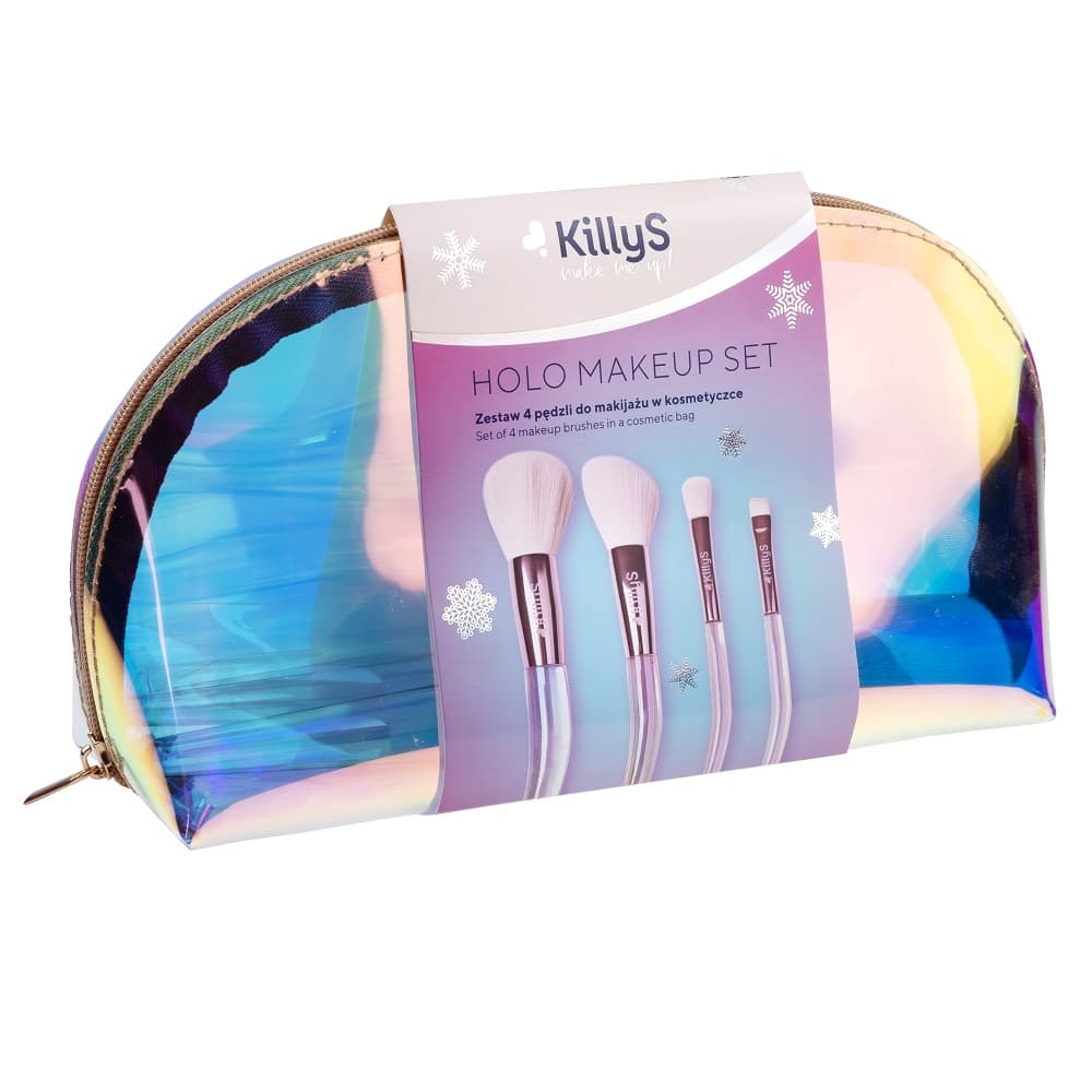 Holo Makeup zestaw 4 pędzli do makijażu w kosmetyczce