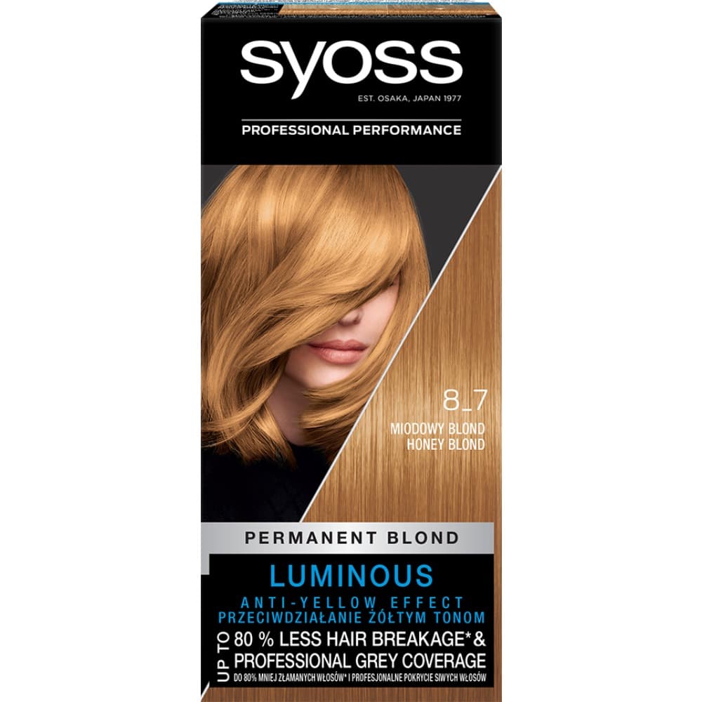 3X FARBA DO WŁOSÓW SYOSS 8-7 MIODOWY BLOND TRWAŁA KOLORYZACJA SALON PLEX