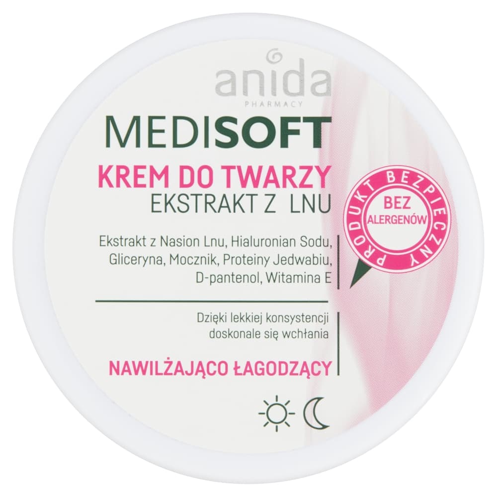 Medisoft nawilżająco-łagodzący krem do twarzy ekstrakt z lnu