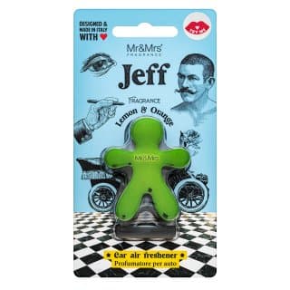 Jeff Chrome Car Air Freshener Lemon & Orange