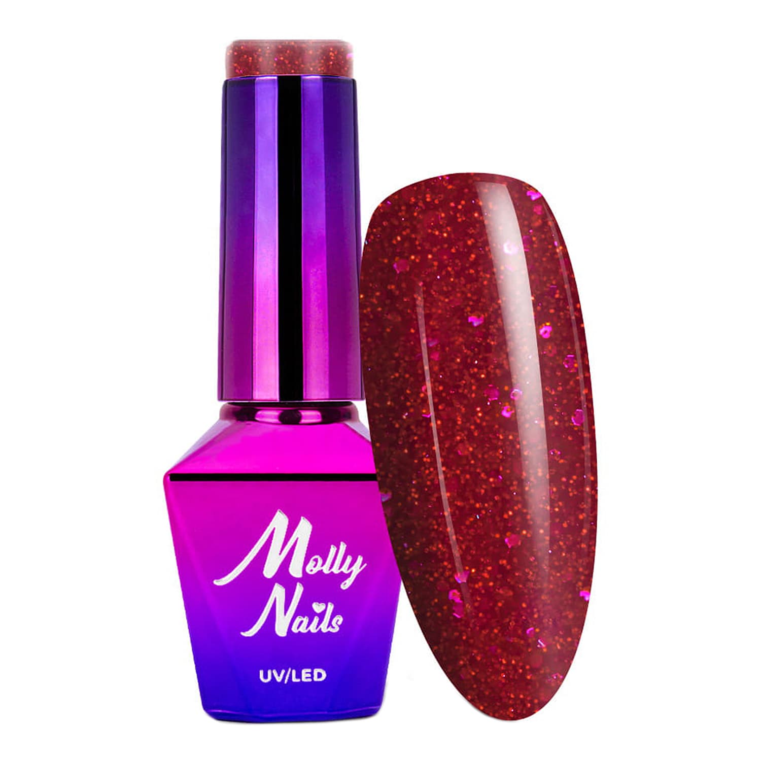 Molly Nails Bling it on! lakier hybrydowy 506 Red me now