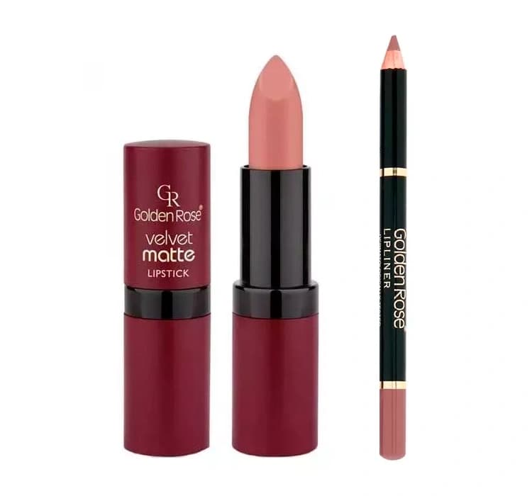 zestaw pomadka do ust Velvet Matte Lipstick 01 + kredka do ust Lipliner 223