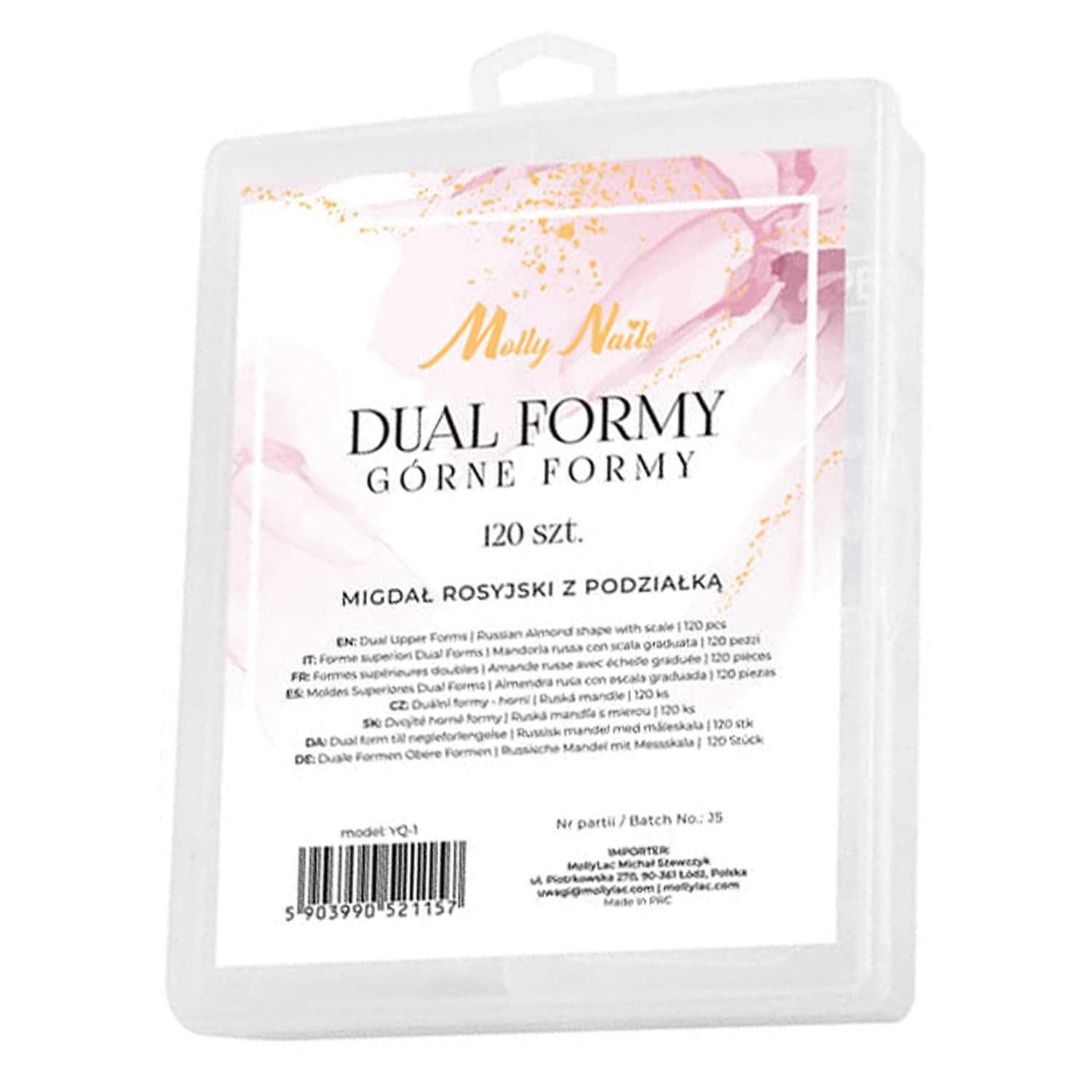 Molly Nails górne formy dual do przedłużania paznokci migdał rosyjski YQ-1
