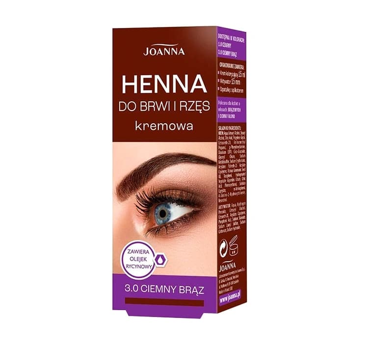 KREMOWA HENNA DO BRWI I RZĘS 3.0 CIEMNY BRĄZ +