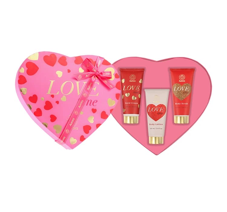 Love time Passion Fruit zestaw prezentowy peeling do ciała + balsam do ciała + krem do rąk