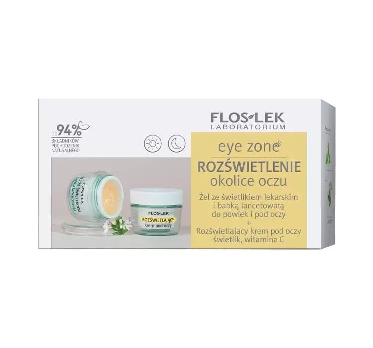 Floslek Rozświetlenie zestaw żel do powiek i pod oczy + krem pod oczy