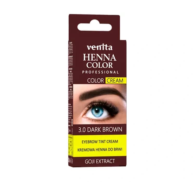 HENNA COLOR HENNA DO BRWI W KREMIE 3.0 DARK BROWN +