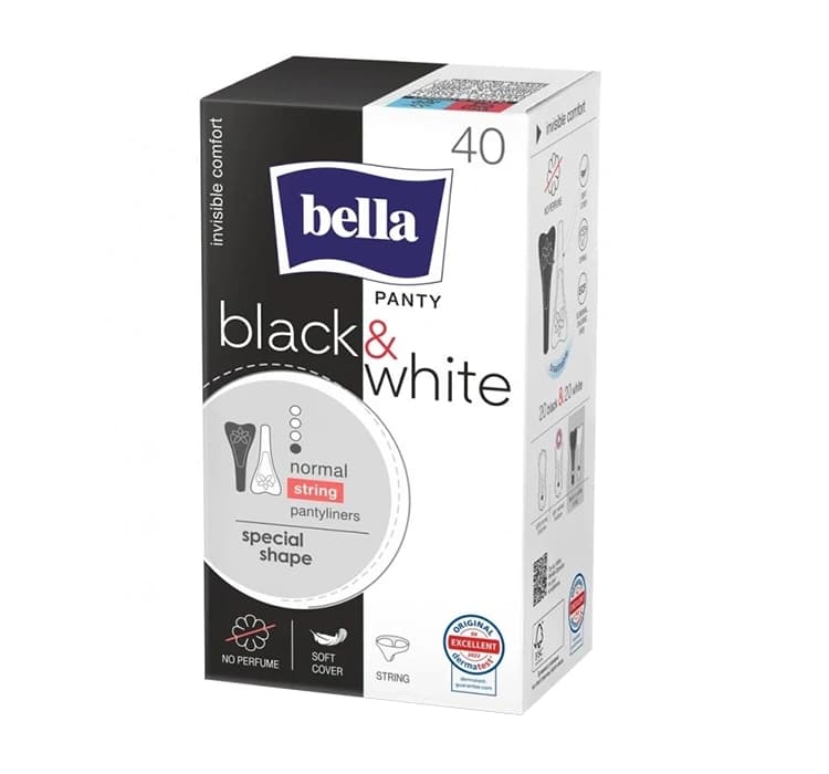Panty Black & White Special Shape ultra cienkie wkładki higieniczne do bielizny typu string
