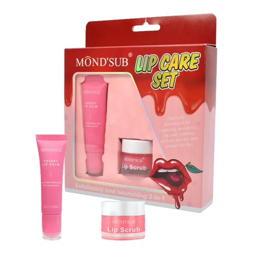Lip Care Set zestaw kosmetyków do ust peeling + balsam wiśniowy