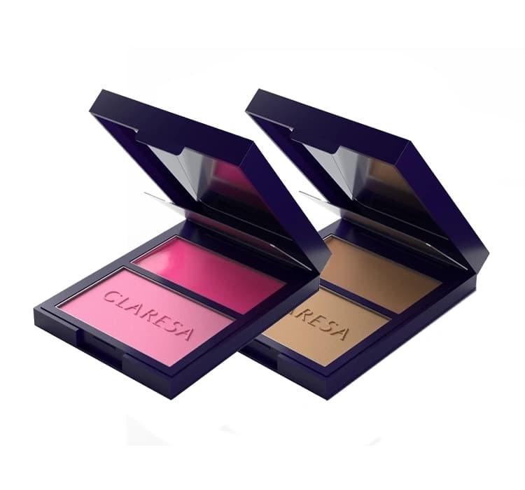 Duo Palette Creamy & Pressed zestaw do konturowania twarzy paletka bronzerów 01 More Sculpted + paletka róży 01 Awesome Blossom