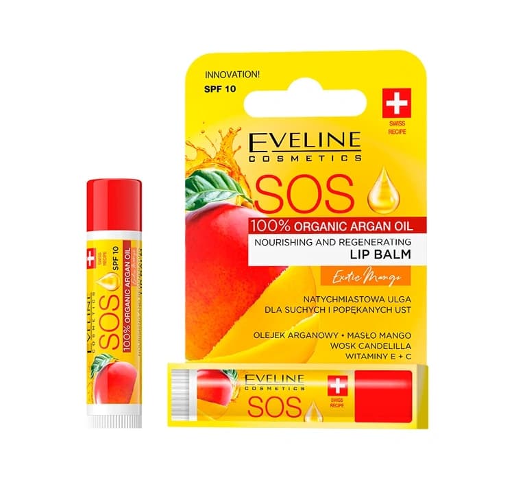 SOS Argan Oil odżywczo-regenerujący balsam do ust SPF10 Exotic Mango