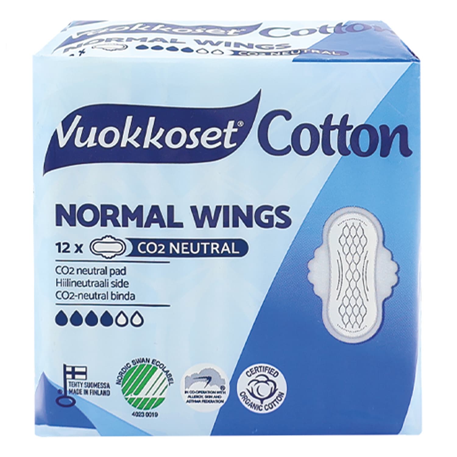 Cotton Normal Wings cienkie podpaski higieniczne ze skrzydełkami