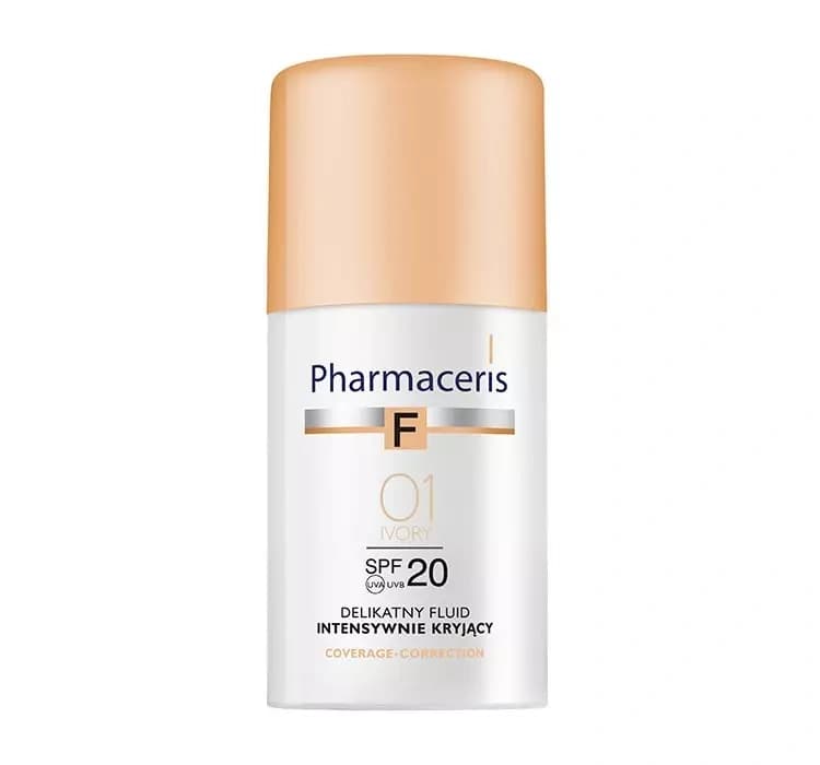 F Coverage Correction delikatny fluid intensywnie kryjący SPF20 01 Ivory