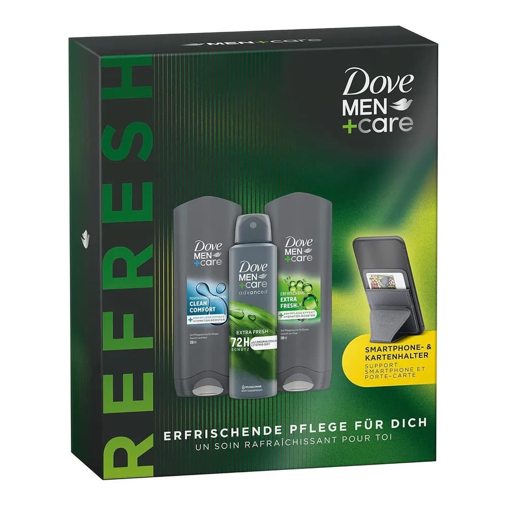 Men+Care Refresh zestaw kosmetyków żel pod prysznic 2 x + antyperspirant w sprayu + podstawka do telefonu