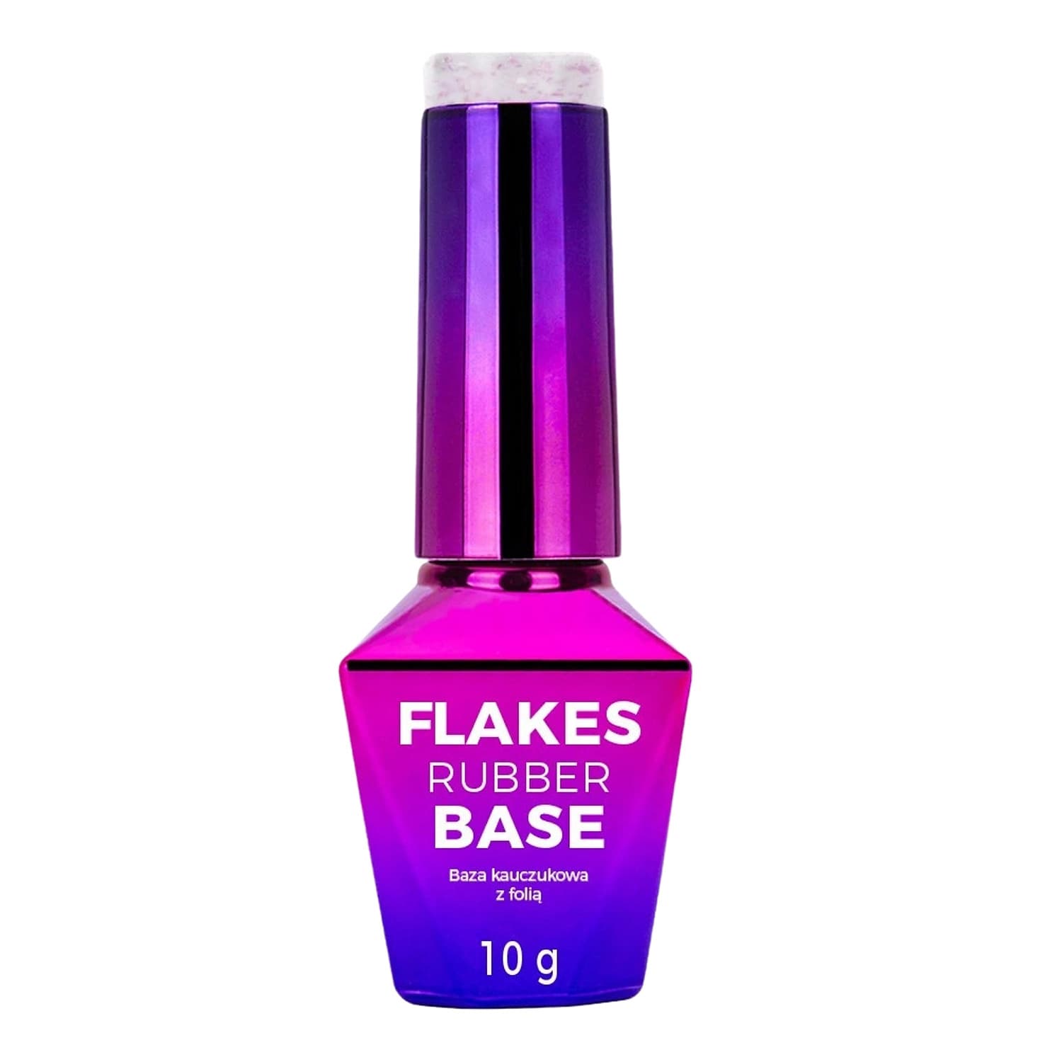 Molly Lac Flakes Rubber Base mleczna baza kauczukowa do manicure hybrydowego Milk & Purple