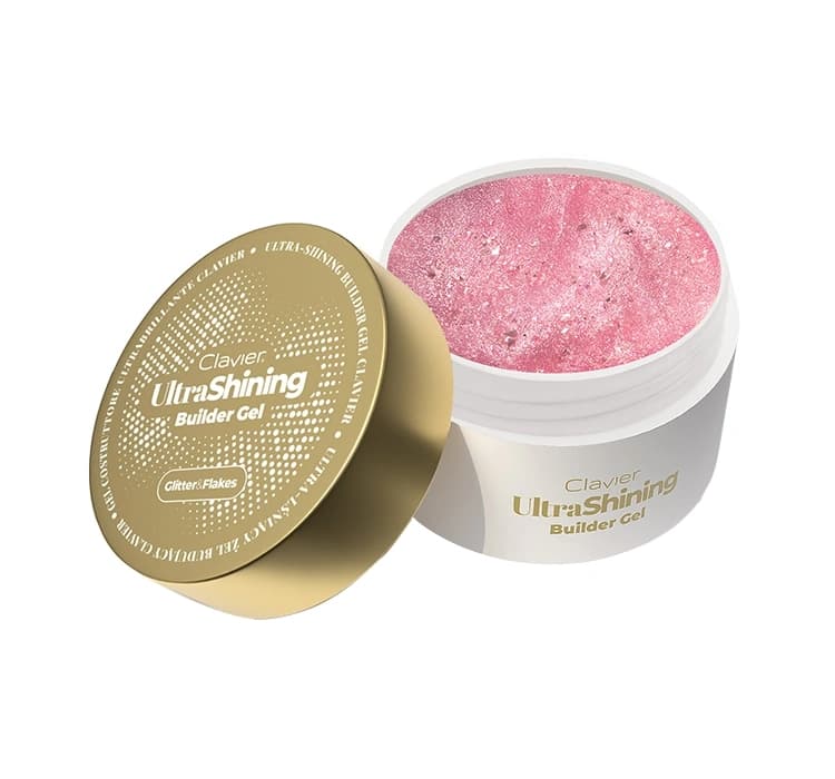 UltraShining Builder Gel Glitter & Flakes ultra-lśniący żel budujący do paznokci 02 Principessa