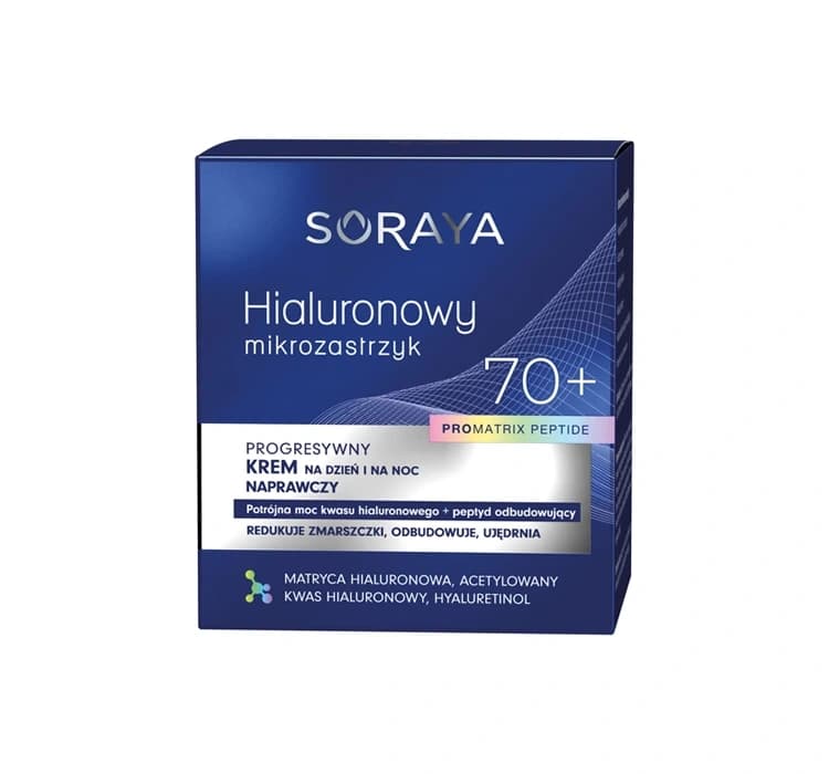 Hialuronowy Mikrozastrzyk progresywny krem naprawczy na dzień i na noc 70+