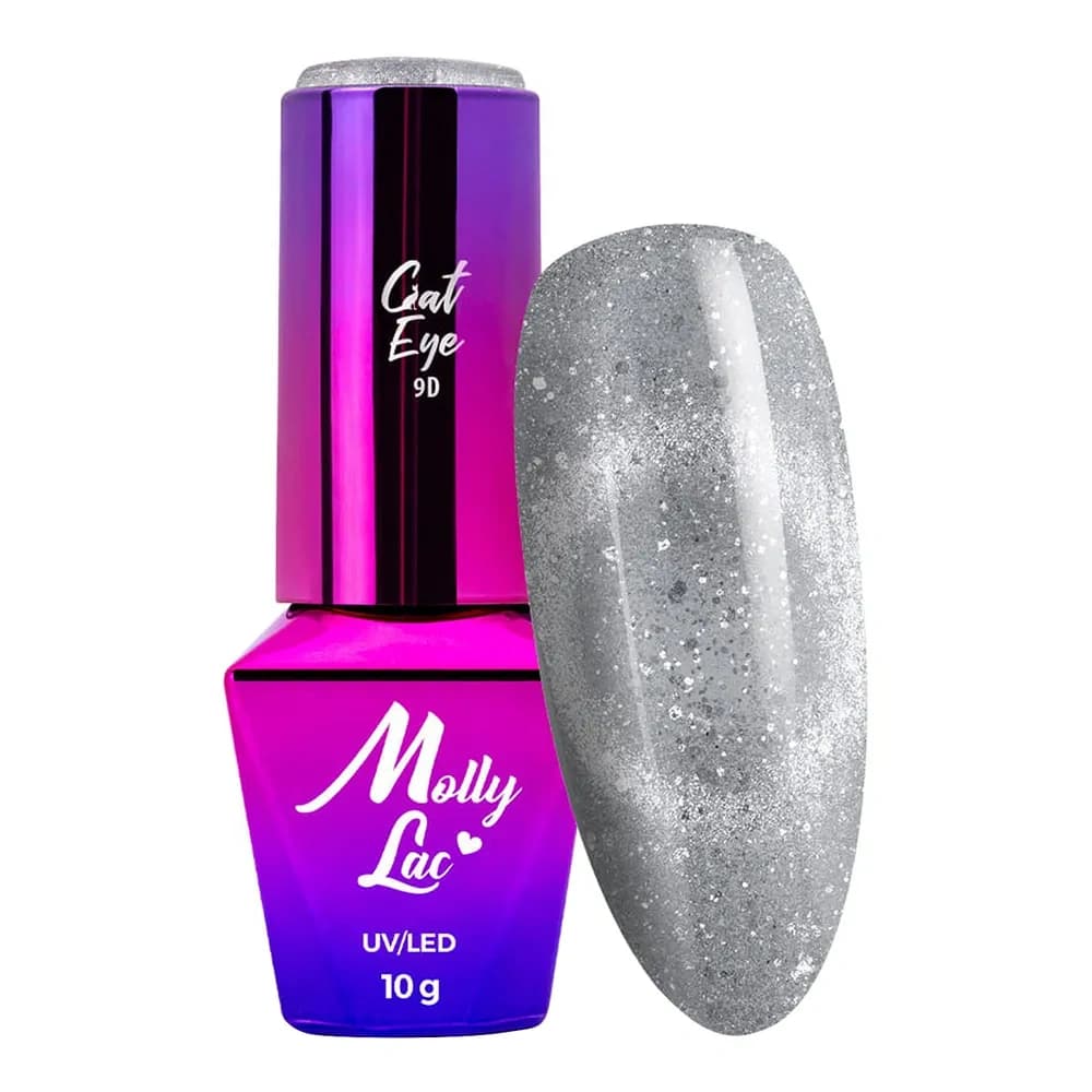 Molly Lac Cat Eye Foxy Eye lakier hybrydowy 550 Silver Grey