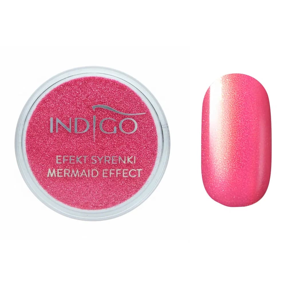 Indigo Efekt Syrenki pyłek na paznokcie Neon Pink