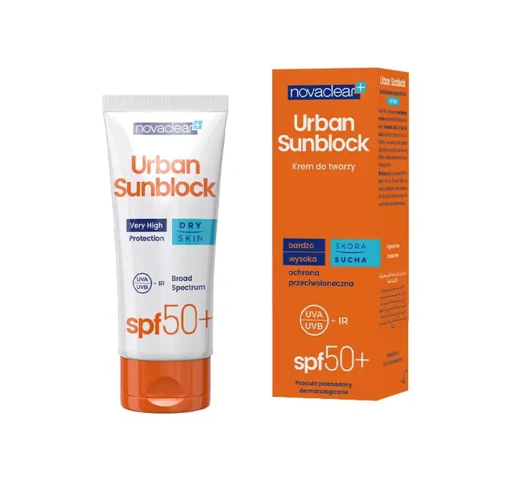 Urban Sunblock ochronny krem do twarzy SPF50+ dla skóry suchej