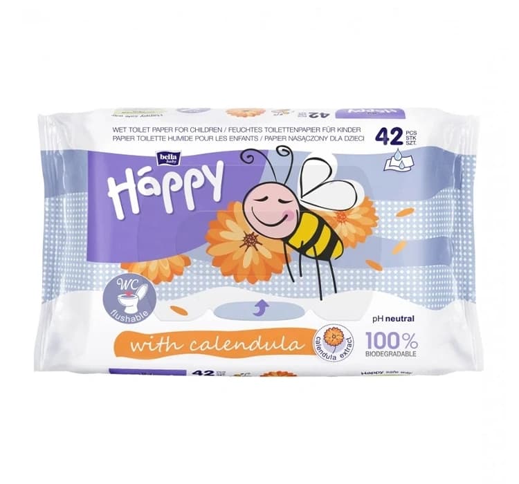 Baby Happy Calendula nawilżany papier toaletowy