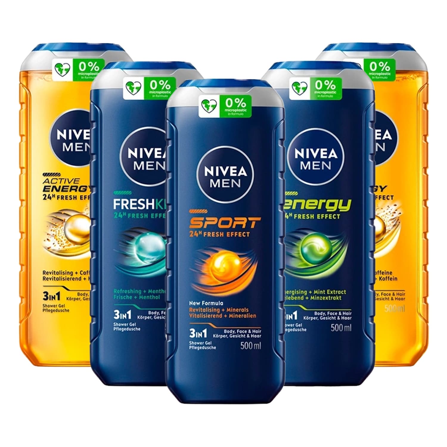 MEN zestaw żeli pod prysznic 2 x Active Energy + Fresh Kick + Energy + Sport