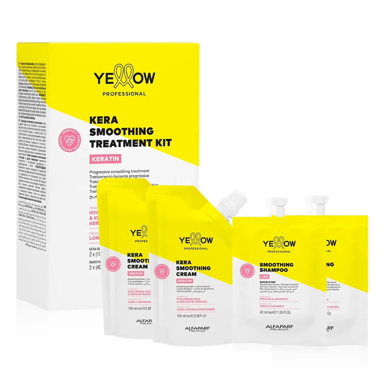Keratin Smoothing Treatment Kit zestaw do progresywnego wygładzania włosów krem wygładzający 2 x + szampon + maska 4