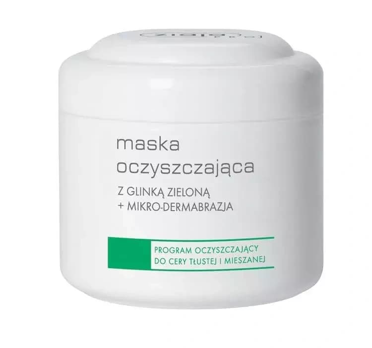 maska oczyszczająca z glinką zieloną+mikrodermabrazja Ziaja