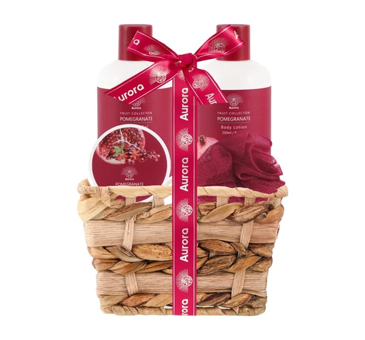 Pomegranate zestaw prezentowy żel pod prysznic + balsam do ciała + sól do kąpieli + gąbka