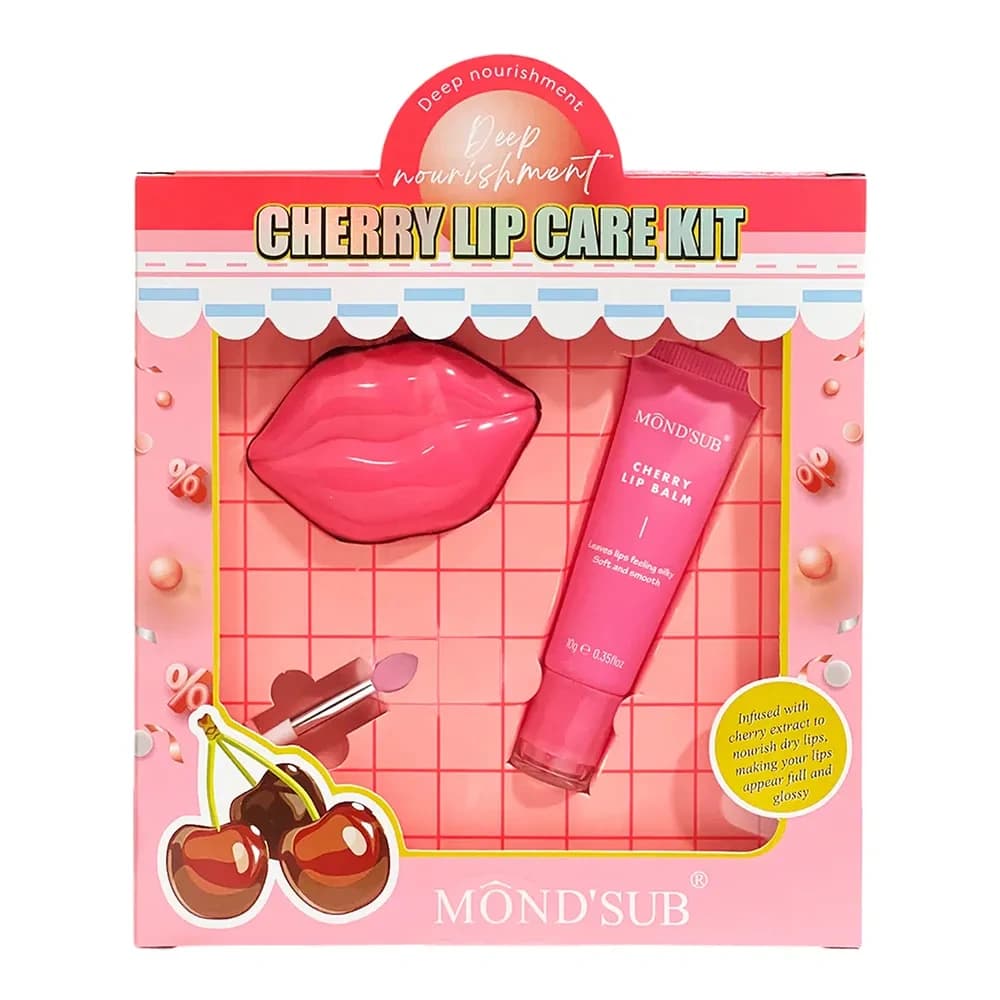 Cherry Lip Care Kit zestaw kosmetyków do ust maska na noc + balsam wiśniowy