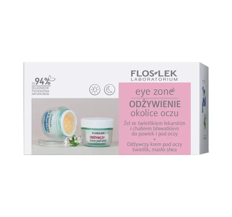 Floslek Odżywienie zestaw żel do powiek i pod oczy + krem pod oczy