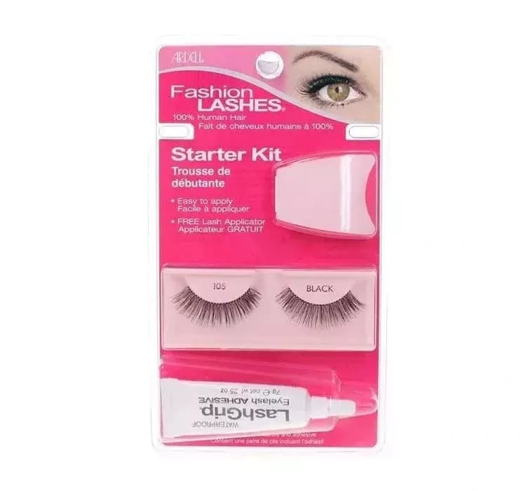 Fashion Lashes zestaw sztuczne rzęsy na pasku 105 Black + klej + aplikator