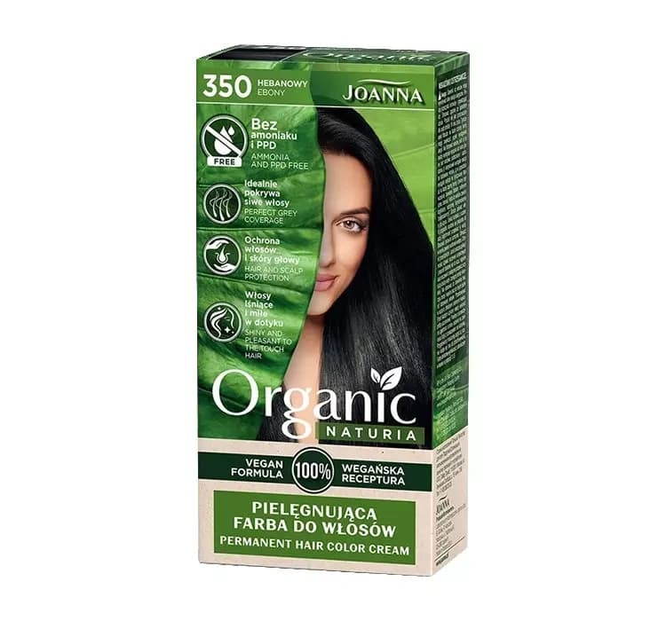 Naturia Organic pielęgnująca farba do włosów 350 Hebanowy