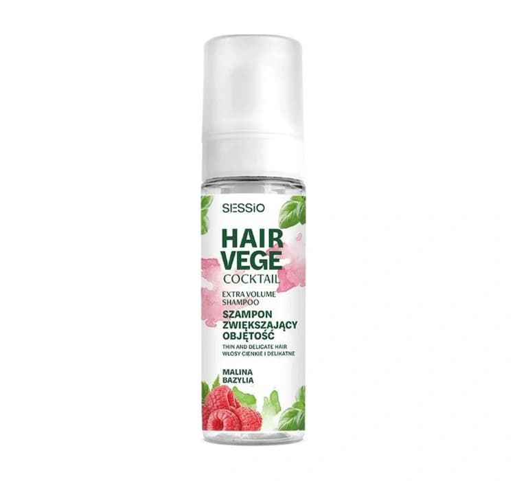 Hair Vege Cocktail szampon w piance zwiększający objętość włosów Malina Bazylia