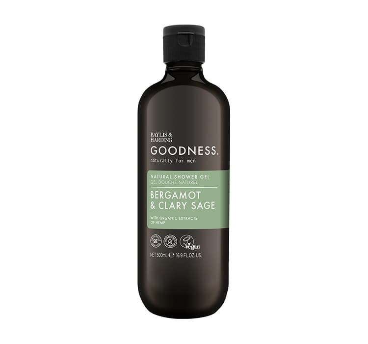 Goodness Men's Bergamot & Clary Sage żel pod prysznic dla mężczyzn