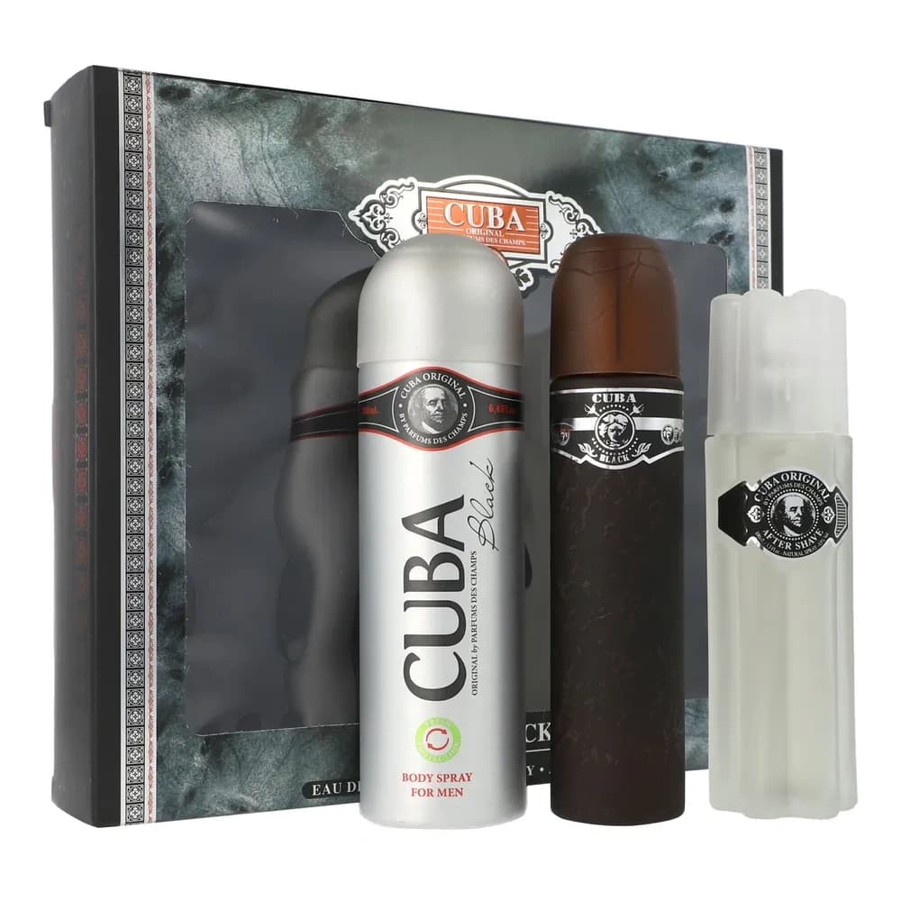 Black Men woda toaletowa spray + woda po goleniu + dezodorant spray