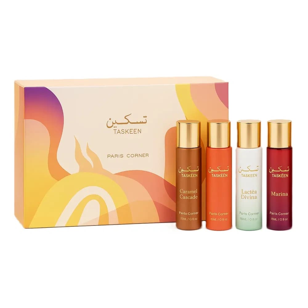 woda perfumowana spray Taskeen + Taskeen Lactéa Divina + Taskeen Marina + Taskeen Caramel Cascade
