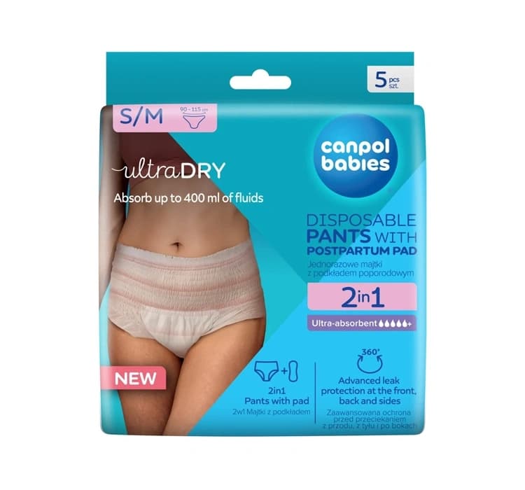 Ultra Dry jednorazowe majtki z podkładem poporodowym