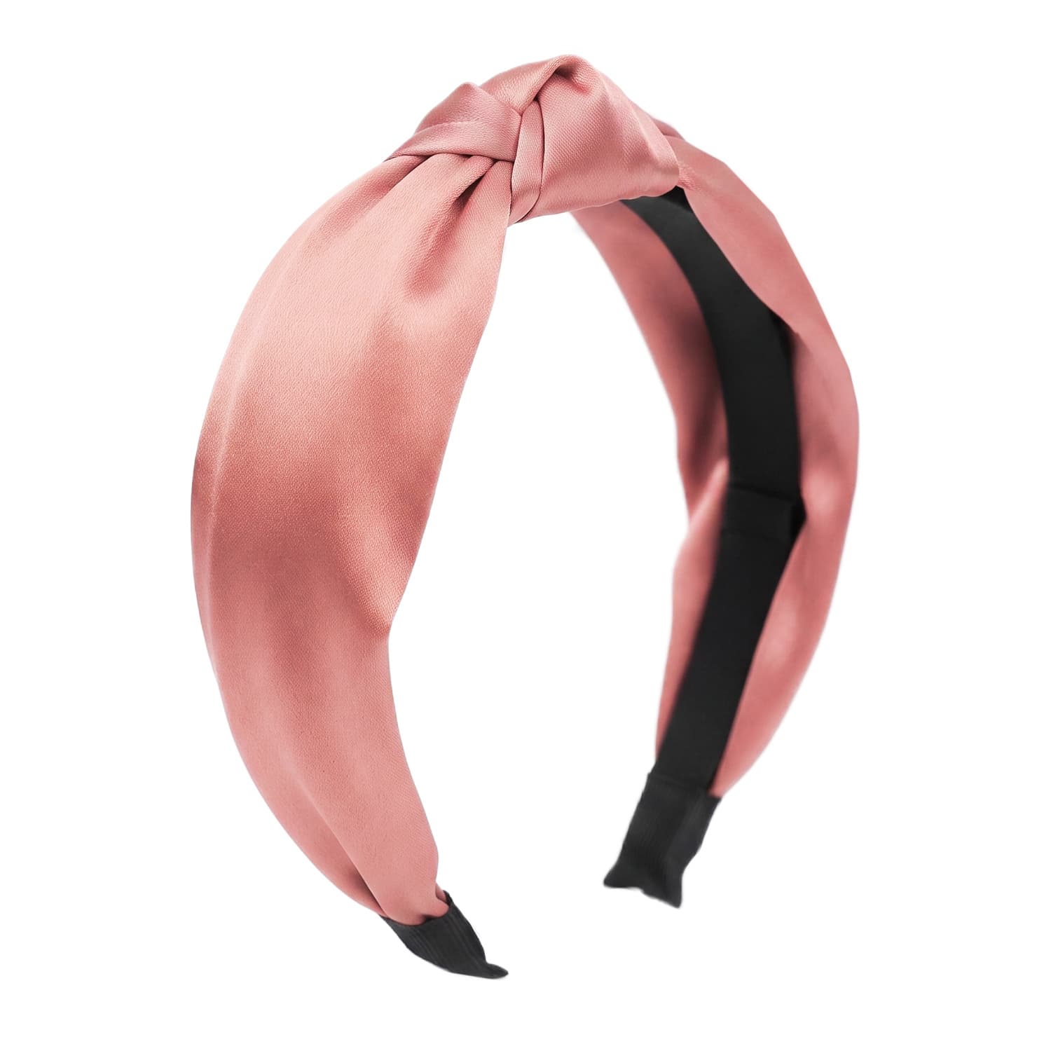 materiałowa opaska do włosów turban satynowa O228MOR Morelowa