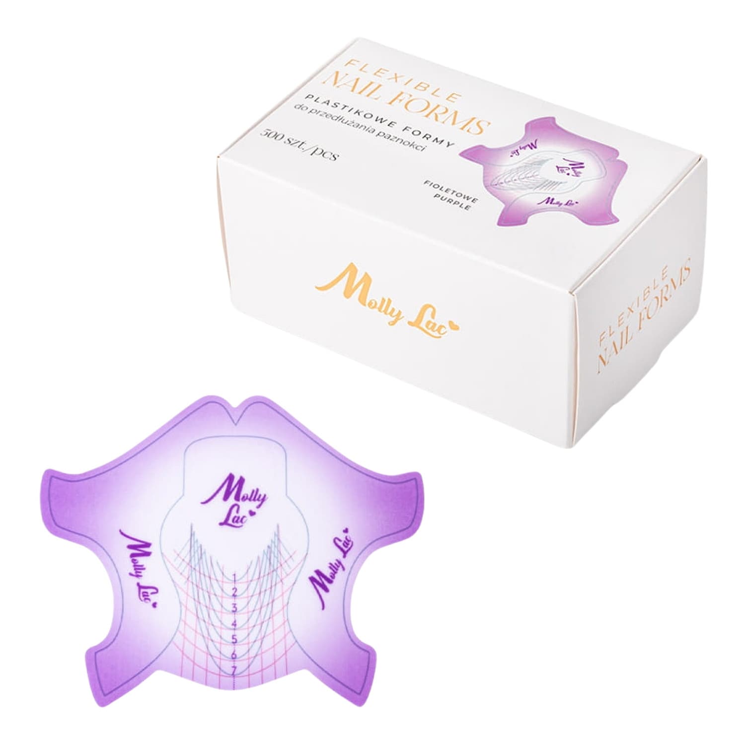 Molly Lac Flexible Nail Forms plastikowe formy do przedłużania paznokci Fioletowe