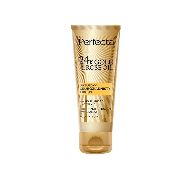 24K Gold & Rose Oil luksusowy gruboziarnisty peeling do twarzy