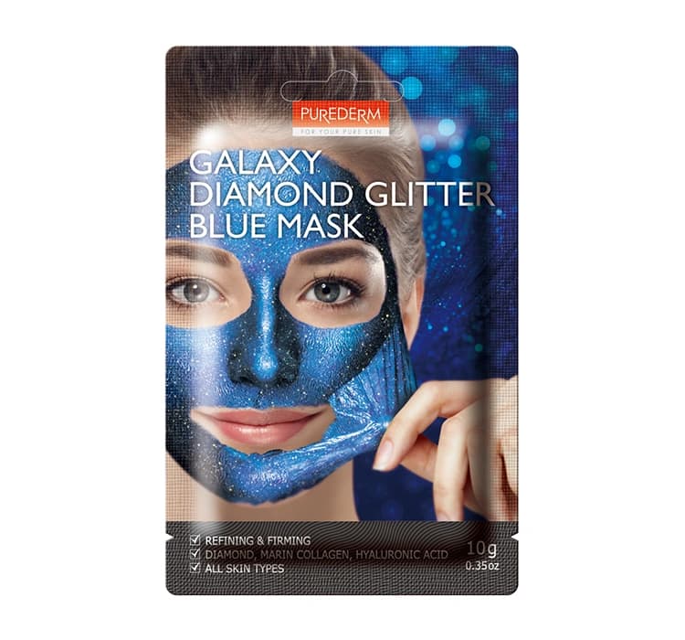 Galaxy Diamond Glitter niebieska maska peel-off