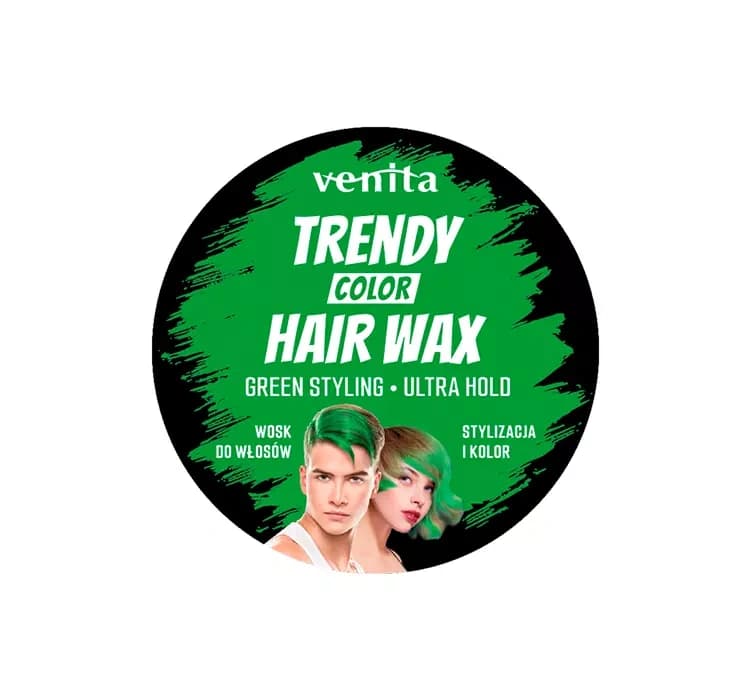 TRENDY COLOR HAIR WAX WOSK KOLORYZUJĄCO - STYLIZUJĄCY DO WŁOSÓW GREEN