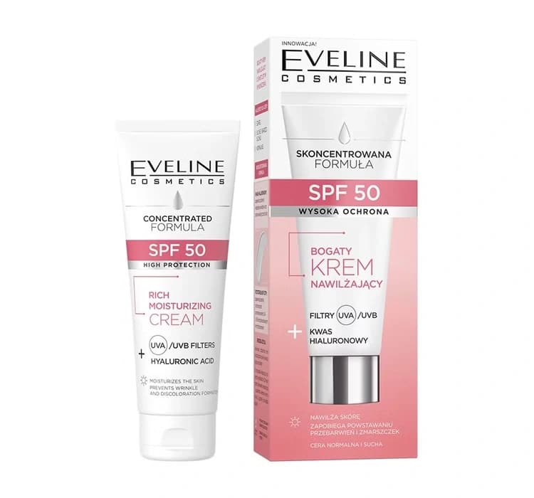 Skoncentrowana Formuła bogaty krem nawilżający z SPF50